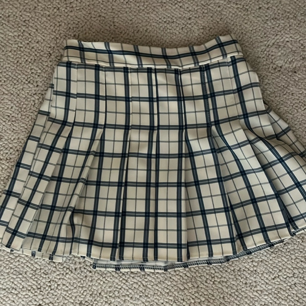 Princess Polly blue and white plaid skirt for kids